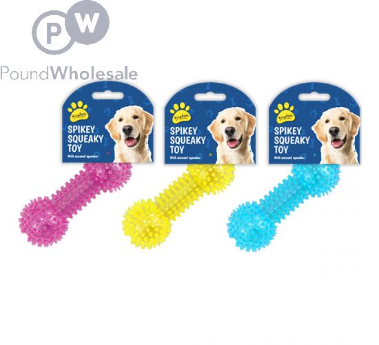 Kingdom Spiky Squeaky Dog Toy Assorted Colours