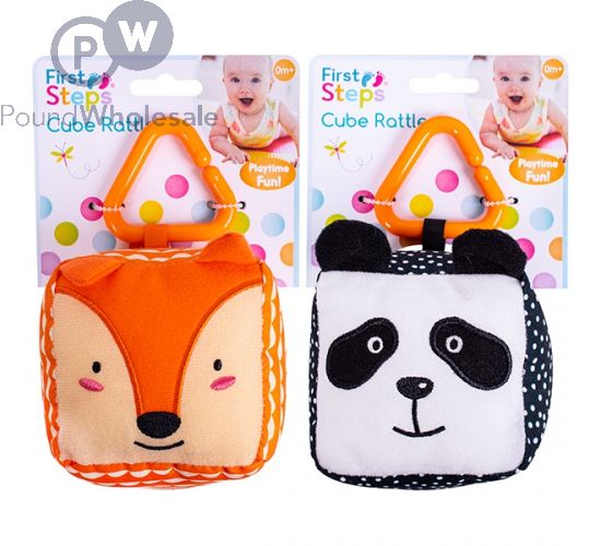 FIRST STEPS ANIMAL CUBE RATTLE 2 ASSORTED DESIGNS