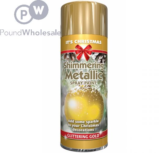 CHRISTMAS SHIMMERING METALLIC SPRAY PAINT GOLD 200ML