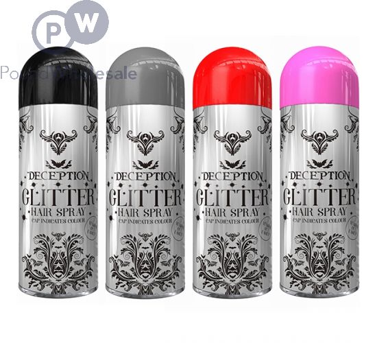 GLITTER HAIR SPRAY FOUR ASSORTED COLOURS 200ML