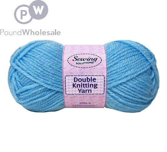 SEWING SOLUTIONS DOUBLE KNITTING YARN WOOL LIGHT BLUE 100G