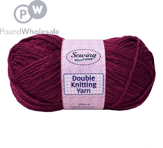 SEWING SOLUTIONS DOUBLE KNITTING YARN WOOL BURGUNDY 100G