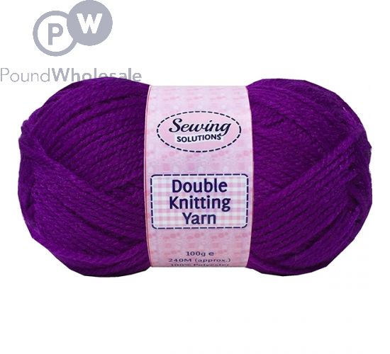 SEWING SOLUTIONS DOUBLE KNITTING YARN WOOL PURPLE 100G