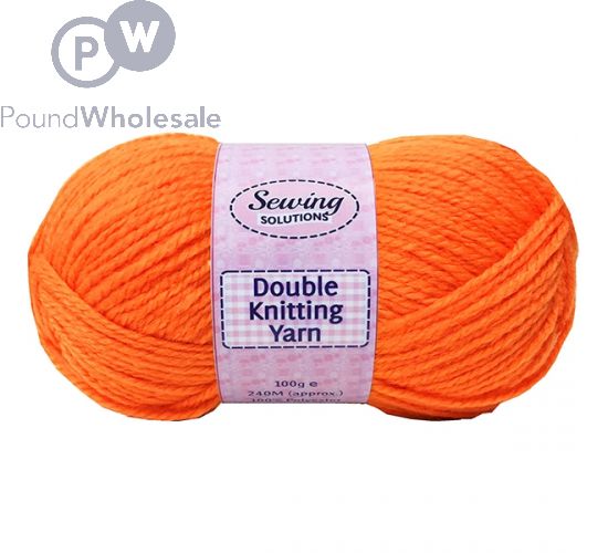 SEWING SOLUTIONS DOUBLE KNITTING YARN WOOL ORANGE 100G