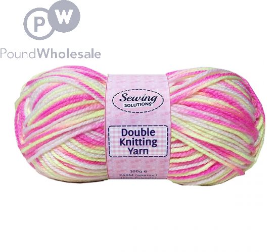 SEWING SOLUTIONS DOUBLE KNITTING YARN WOOL PINK MIX