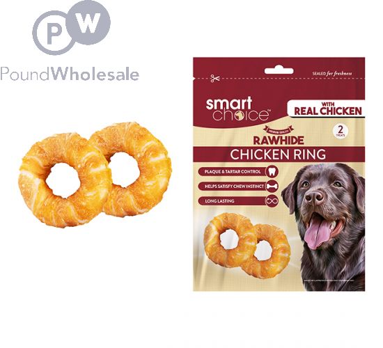 Smart Choice Rawhide Chicken Ring Dog Treat Pack
