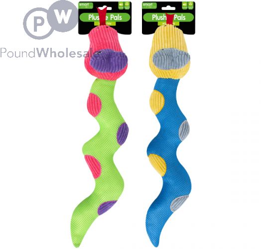 Smart Choice Squeaker Plush Snake Dog Toy 60cm Assorted Colours
