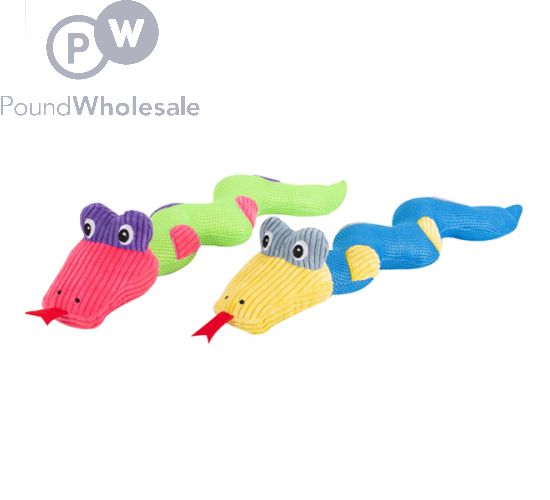 Smart Choice Squeaker Plush Snake Dog Toy 60cm Assorted Colours