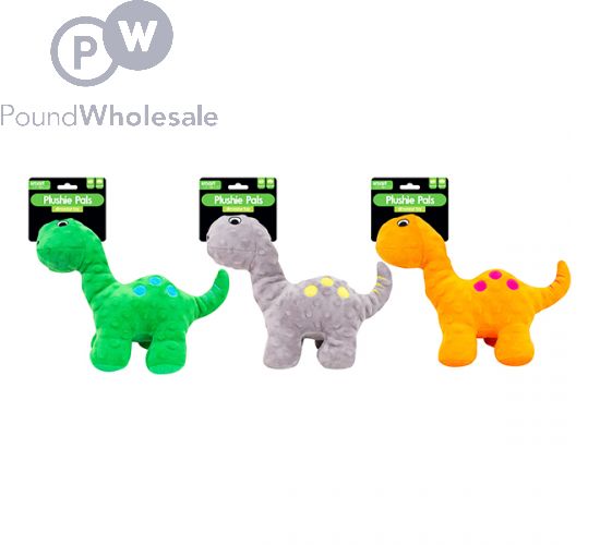 Wholesale Smart Choice Squeaky Plush Dinosaur Dog Toy Assorted Colours Pound Wholesale