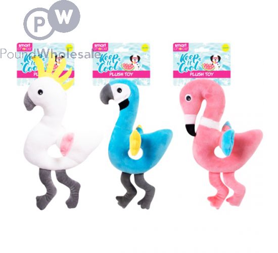 Wholesale Smart Choice Summer Bird Squeaky Plush Dog Toy Assorted Colours Pound Wholesale