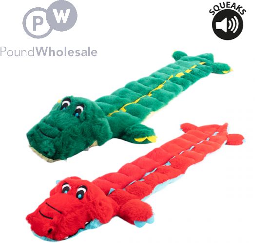 Wholesale Smart Choice Squeaky Long Plush Crocodile Dog Toy 94cm Assorted Colours Pound Wholesale