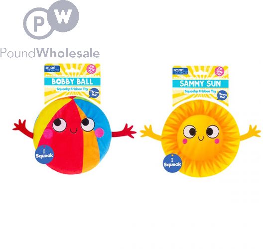 Smart Choice Squeaky Plush Frisbee Toy Assorted