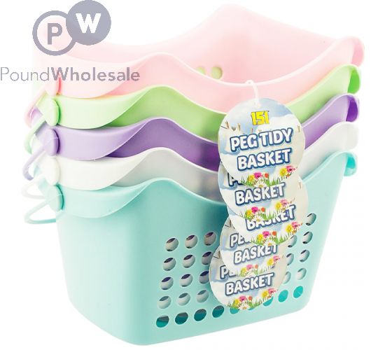 Wholesale 151 Peg Tidy Basket Assorted Colours Pound Wholesale