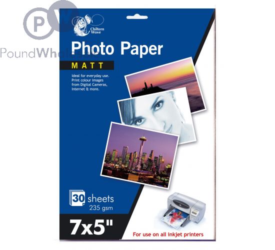 7“ X 5” PHOTO PAPER 30pk MATT