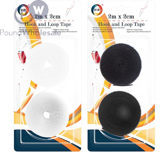 Wholesale Did Hook Loop Tape Assorted Colour 2m X 2cm Pound