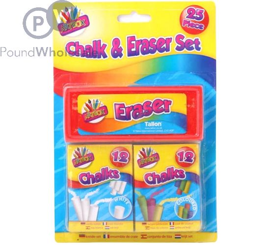 Wholesale Artbox 25pc Chalk And Eraser Set Pound Wholesale