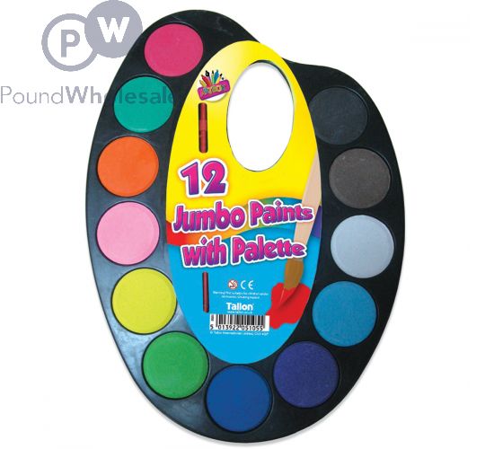 12 JUMBO PAINTS WITH PALETTE