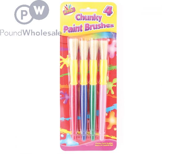 TALLON 4-Piece Chunky Paint Brush Set – For Artists, Kids, Children's School Art & Craft, Made In UK