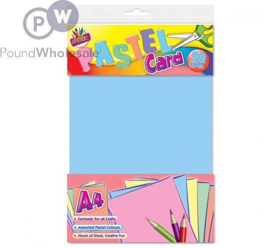 20 Sheets A4 Pastel Card