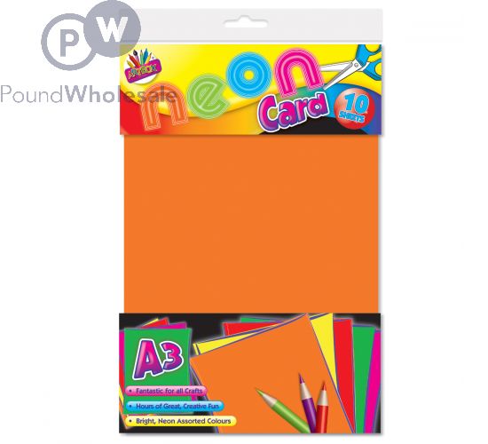 Wholesale 10 Sheets A3 Neon Card | Pound Wholesale