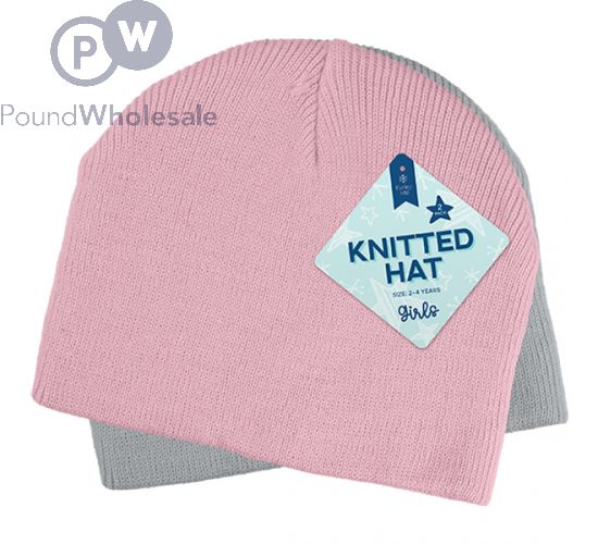 Wholesale Farley Mill Girls Knitted Hat 2 Pack Assorted Pound Wholesale