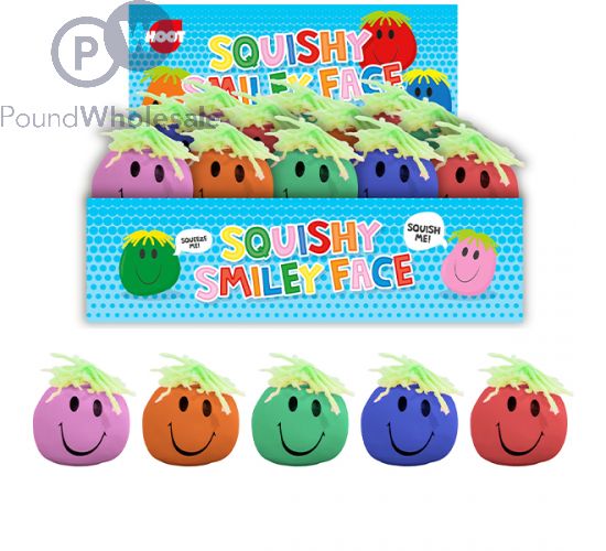 Hoot Squishy Smile Face CDU Assorted Colours