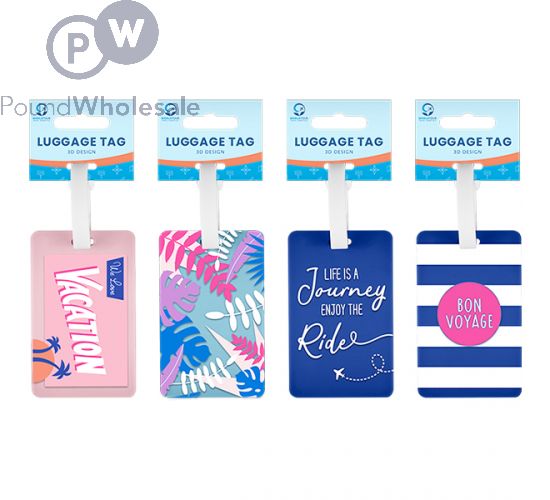 World Tour 3D Trendy PVC Luggage Tag Assorted