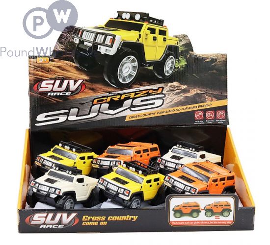 CRAZY SUVs FRICTION POWERED CARS ASSORTED CDU 