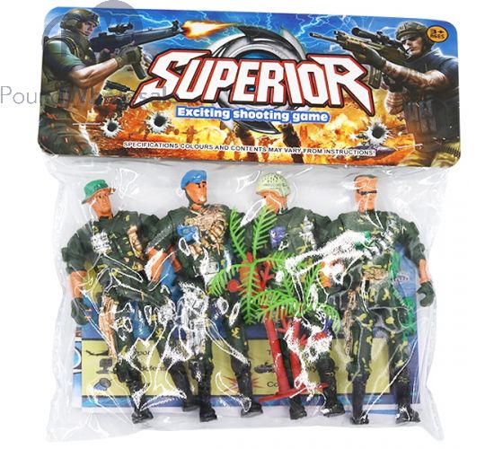 MILITARY 4PC ACTION FIGURE SET & ACCESSORIES