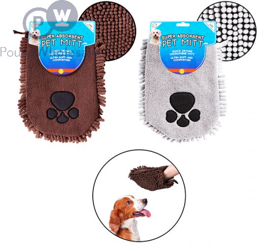 Wholesale World Of Pets Microfibre Noodle Pet Mitt Assorted Colours