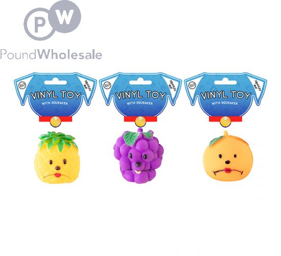 Wholesale World Of Pets Vinyl Squeaky Fruit Dog Toy Assorted
