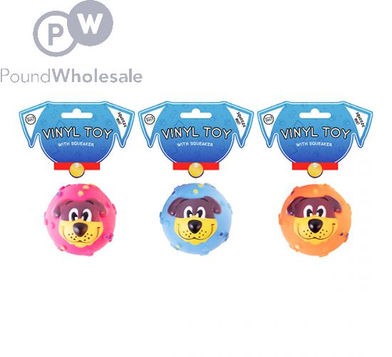 Wholesale World Of Pets Vinyl Squeaky Ball Dog Toy Assorted Colours