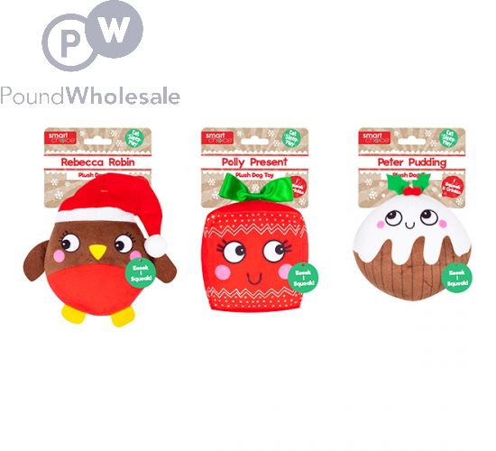 Wholesale Smart Choice Christmas Squeaky Plush Dog Toys Assorted Pound Wholesale