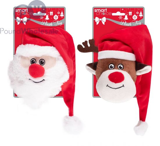 SMART CHOICE CHRISTMAS PLUSH LONG HAT DOG TOY 43CM ASSORTED