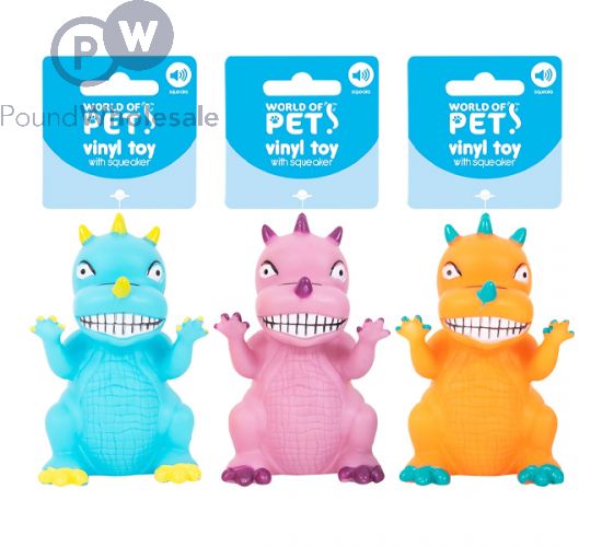 Squeaky dinosaur dog toy deals