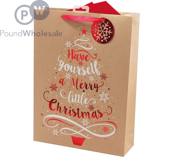 GIFTMAKER CHRISTMAS TREE & TEXT GIFT BAG XL