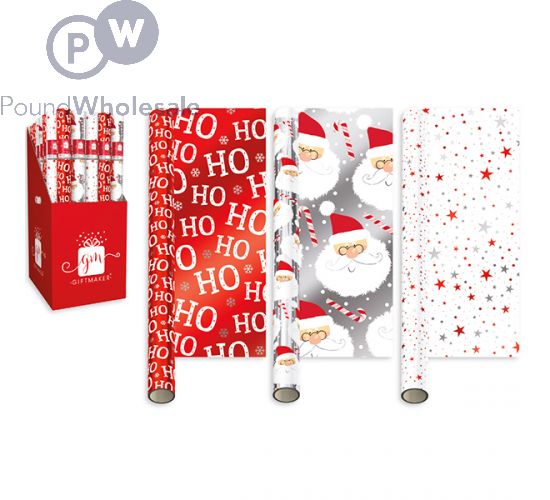 Wholesale Giftmaker Festive Fun Foil Gift Wrap 1.5m Cdu Assorted