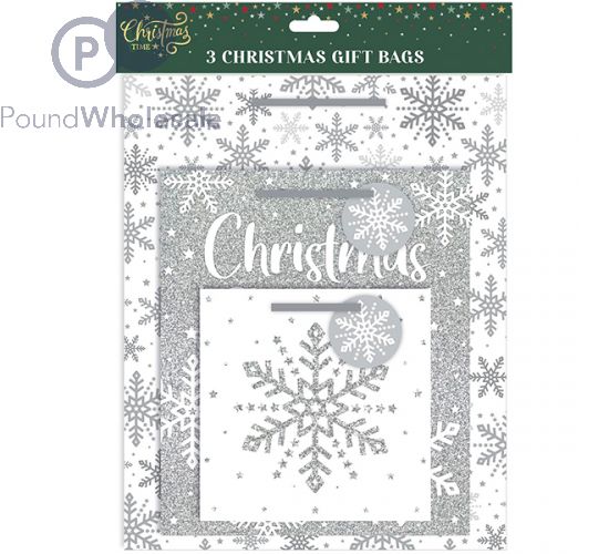 White glitter gift bags deals