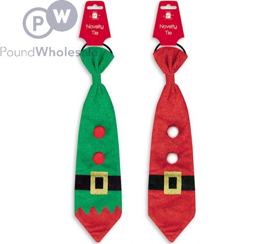 Wholesale Giftmaker Novelty Christmas Elf & Santa Tie | Pound Wholesale