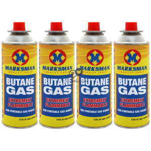 Marksman Butane Gas Cartridge Shrink Wrapped 4 Pack Pallet Deal