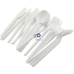 Plastic Assorted Cutlery White 48 Pack