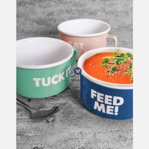 Mad About Mugs Stoneware Soup Bowl Mugs With Handle 20oz Assorted