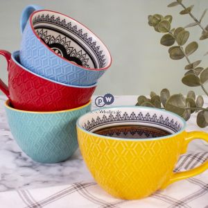 Mad About Mugs New Bone China Pad Print Breakfast Mug 420ml Assorted Colours