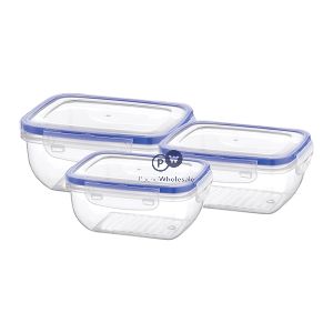 Bager Click & Lock Rectangular Food Storage Set 3pc Cdu