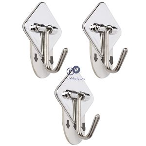 Dekton Gecko Grip Adhesive Chrome Utensil Hook Set 3pc