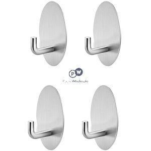 Dekton Gecko Grip Self-adhesive Stainless Steel Hook Set 4pc
