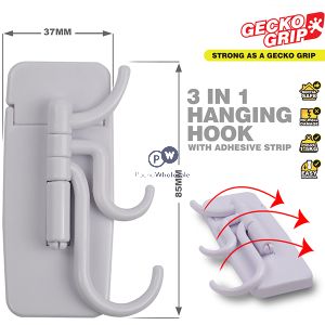 Dekton Gecko Grip 3-in-1 Adhesive Hanging Hook
