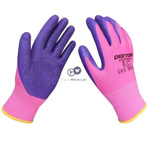 Dekton Tough Grip Latex Coated Gardening Gloves 7/small