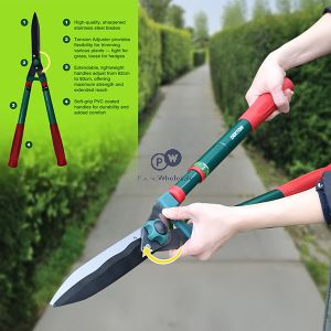 Dekton Extendable Stainless Steel Telescopic Hedge Shears 80cm