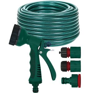 Dekton Universal Reinforced Garden Hose & Spray Gun Set 30m